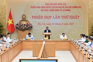 At the inaugural meeting of the national steering committee on private economic development in Hanoi on August 4. (Photo: nhandan)