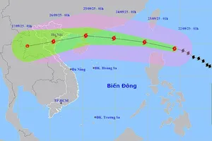 Forecast of the movement direction of super Typhoon Ragasa. 