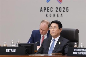 Vietnamese State President Luong Cuong at the first plenary session of the APEC Economic Leaders' Meeting in Gyeongju, the Republic of Korea, on October 31. (Photo: VNA)