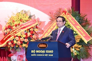 Prime Minister Pham Minh Chinh speaks at the patriotic emulation congress of the Ministry of Foreign Affairs on November 10, 2025. (Photo: VOV)