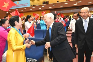 Former State President Nguyen Minh Triet attends the event. (Photo: SGGP)