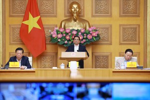 Prime Minister Pham Minh Chinh speaks at the 22nd meeting of the State steering committee for national key projects in the transport sector (Photo: VNA)