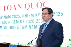 PM Pham Minh Chinh speaks at the event. (Photo: VNA)
