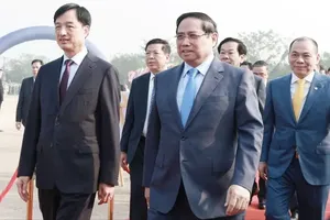 PM Pham Minh Chinh attends the central ceremony for the ground-breaking of the Hanoi Olympic Sports Urban Area Project on December 19. (Photo: SGGP)