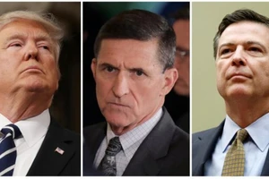 Từ trái sang : Tổng thống Mỹ Donald Trump, cựu Cố vấn An ninh quốc gia Michael Flynn, cựu Giám đốc FBI James Comey