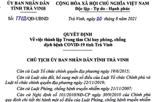 Trà Vinh thành lập Trung tâm Chỉ huy phòng chống dịch Covid-19