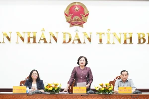 Thống đốc Ngân hàng Nhà nước Việt Nam Nguyễn Thị Hồng phát biểu tại hội nghị. Ảnh: PT