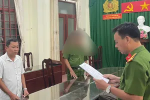 Bị can Trung tại cơ quan công an. Ảnh: CACC