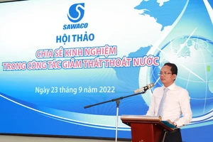 Ông Nguyễn Văn Đắng, Phó Tổng Giám đốc SAWACO phát biểu tại hội thảo