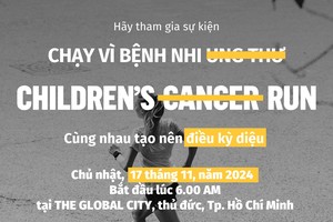 “为了癌病儿童跑步”赛事11月举办