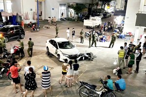 酒驾司机在平阳省街道上撞向一系列车辆。