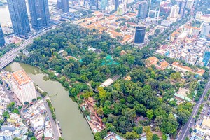 从高空俯瞰的西贡草禽园全景。