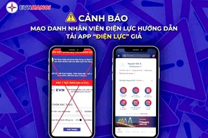 EVNHANOI对冒充电力人员诱骗安装虚假应用程式的情况敲响警钟。