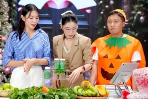 垂仙、光灵Vlog及姮“游牧”参加一场直播带货Kera糖果活动（屏幕截图）。