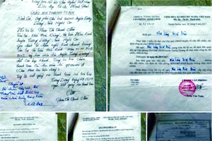 图为:潘氏青M女士的家人在社交网上发布湘阳县人委会办公室所欠债务的图片。