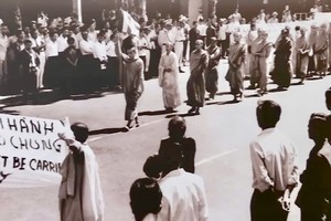 在1963年6月11日清晨，释广德大和尚焚烧自己，宣示佛教的非暴力精神与对宗教平等的呼唤。