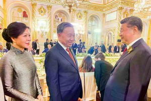 苏林总书记与中共中央总书记、国家主席习近平会晤。