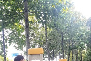 人们在公园里的树荫下做运动会更加起劲。