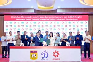 越南动力体育集团与老挝足球协会合作签约仪式