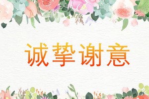 诚挚谢意