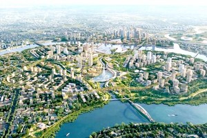 获得一等奖的平贵-清多新都市区配景图。（图由市建设厅提供）。