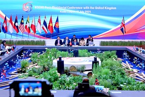 越南政府副总理兼外交部长裴青山在东盟英国外长会发表。