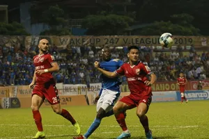 Becamex Bình Dương tiếp tục đà chiến thắng ở V-League 2019. Ảnh: Minh Hoàng