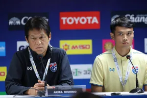 Tân HLV Akira của Thái Lan tại buổi họp báo. Ảnh: Dũng Phương