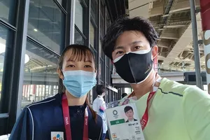 Chuyên gia Hàn Quốc và Kim Tuyền tại Olympic Tokyo 2020. Ảnh: T.S