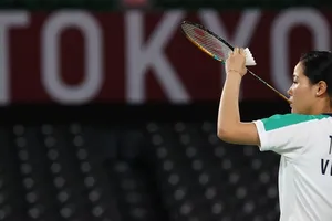 Tay vợt Nguyễn Thuỳ Linh liên tục thi đấu nội bộ với các đồng nghiệp nam sau Olympic.