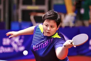 Tay vợt Mai Hoàng Mỹ Trang (TPHCM) giành chiến thắng ở nội dung nữ. Ảnh: NGUYỄN HÙNG