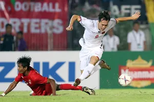 Đội tuyển Việt Nam ở thế cửa trên so với Myanmar. Ảnh: Đông Huyền