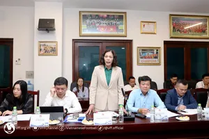 Bà Phạm Thị Tô Trang – Phó Giám đốc Sở Văn hóa – Thể thao Hải Phòng trao đổi tại buổi làm việc. Ảnh: ANH TRẦN