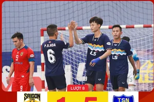 Niềm vui chiến thắng của các cầu thủ Thái Sơn Nam TPHCM. 