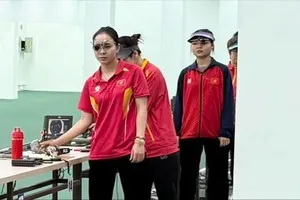 Trịnh Thu Vinh đang có mặt tại Trung Quốc thi đấu ISSF World Cup 2025. Ảnh: MINH MINH