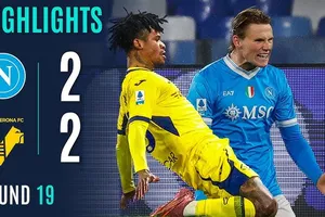 Napoli vs Verona 2-2: Frese mở bàn, Orban nhân đôi tỷ số trên chấm penalty, McTominay, Di Lorenzo chia điểm hấp dẫn, Napoli củng cố tốp 3 Serie A