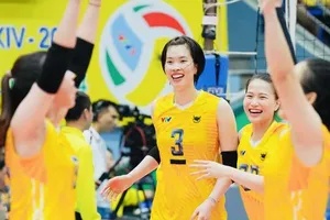 Trần Thị Thanh Thuý là thủ lĩnh của đội chủ giải VTV Bình Điền Long An. Ảnh: DŨNG PHƯƠNG