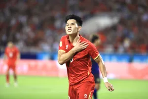 Đình Bắc ghi bàn mở tỷ số trận đấu. Ảnh: MINH HOÀNG