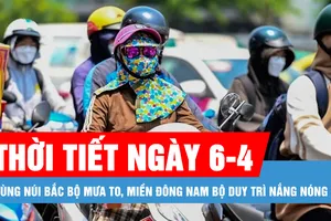 Vùng núi Bắc bộ mưa to, miền Đông Nam bộ duy trì nắng nóng