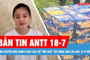 Bản tin ANTT 18-7: Bắt giữ 2 đối tượng vận chuyển hơn 200kg pháo lậu; Nữ “môi giới” bất động sản lừa gần 18 tỷ đồng