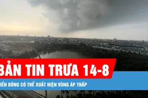 Bản tin trưa 14-8: Biển Đông có thể xuất hiện vùng áp thấp