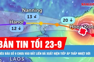 Bản tin tối 23-9: Siêu bão số 9 chưa vào đất liền đã xuất hiện thêm áp thấp nhiệt đới