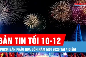Bản tin tối 10-12: Địa điểm và thời gian bắn pháo hoa đón năm mới 2026 tại TPHCM
