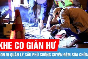 Xuyên đêm thay đệm cao su trên cầu Phú Cường