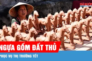 Ngựa gốm Đất Thủ phục vụ thị trường tết
