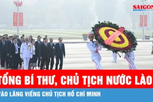 Tổng Bí thư, Chủ tịch nước Lào Thongloun Sisoulith vào Lăng viếng Chủ tịch Hồ Chí Minh