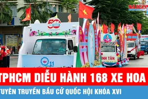TPHCM tổ chức diễu hành 168 xe hoa tuyên truyền bầu cử Quốc hội khóa XVI