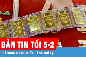 Bản tin tối 5-2: Giá vàng trong nước tăng trở lại 