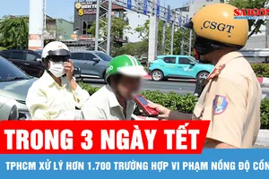 TPHCM: Xử lý hơn 1.700 trường hợp vi phạm nồng độ cồn trong 3 ngày Tết