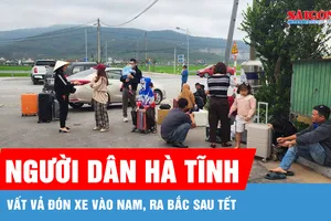 Người dân Hà Tĩnh vất vả đón xe vào Nam, ra Bắc sau tết